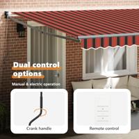 VidaXL Inklapbaar zonnescherm oranje en bruin 350 x 250 cm stof - thumbnail