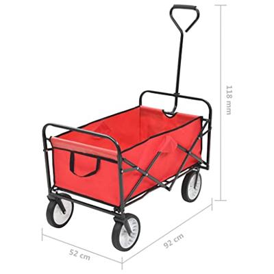 VidaXL Handkar inklapbaar staal rood