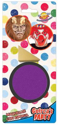 Paarse schmink met sponsje