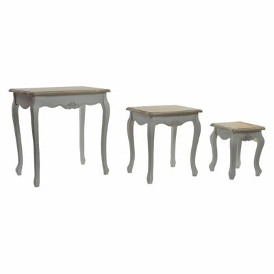 Set van 3 tafels DKD Home Decor Hout Wit (60 x 40 x 61 cm) (3 pcs)
