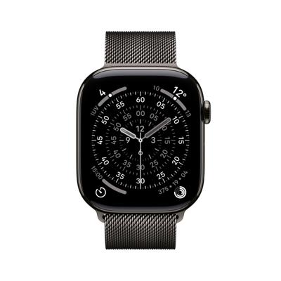 Apple Watch Series 11 GPS + Cellular - 46 mm - Slate Titanium kast - Slate Milanese Loop band - S/M