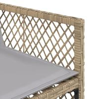 9-delige Tuinset met kussens poly rattan gemengd beige - thumbnail