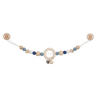 Goki houten wandelwagenketting ster blauw met clips Goki houten wandelwagenketting ster blauw met clips