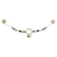 Goki houten wandelwagenketting ster blauw met clips - thumbnail