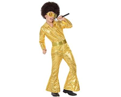 Kostuums voor Kinderen Disco Gouden (2 Onderdelen) (2 pcs) - Maat: 7-9 Jaar - Maat: 7-9 Jaar