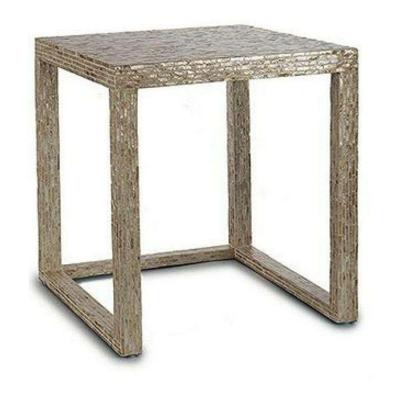 Set van 2 tafels Gift Decor BIG-S3603662 Wit Beige Gouden 42,5 x 61 x 60 cm (2 Onderdelen) (2 Stuks)