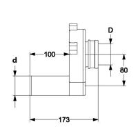 Wiesbaden Urinoir-sifon afvoer horizontaal - thumbnail