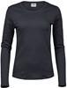 Tee Jays TJ590 Women´s Long Sleeve Interlock Tee - Dark Grey (Solid) - M