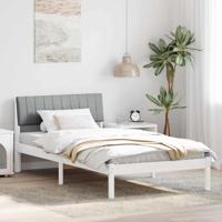 Bedframe Wit en lichtgrijs 100 x 200 cm Massief grenenhout - thumbnail