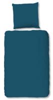 HIP Dekbedovertrek "uni dessin" - Petrol - (135x200 cm) - Katoen Satijn - thumbnail