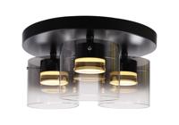 Highlight 3-lichts plafondlampSalerno zwart met smoke glas - P6428.01 - thumbnail