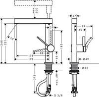 Hansgrohe Wastafelkraan Finoris 230 2 Jets Met Uittrekbare Vuistdouche Met PushOpen Mat Zwart - thumbnail
