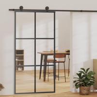 VidaXL Schuifdeur 102x205 cm esg-glas en aluminium zwart - thumbnail