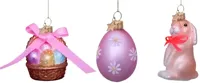 Vondels paashanger mandje, ei en konijn 6cm multi 3 stuks - thumbnail