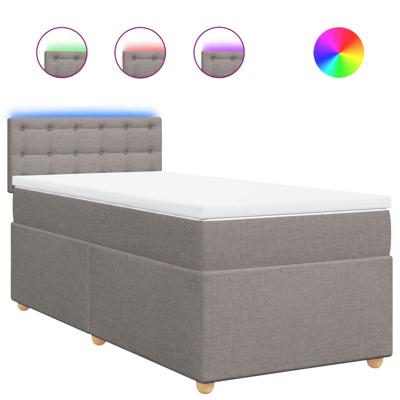 Boxspring met matras stof taupe 90x200 cm