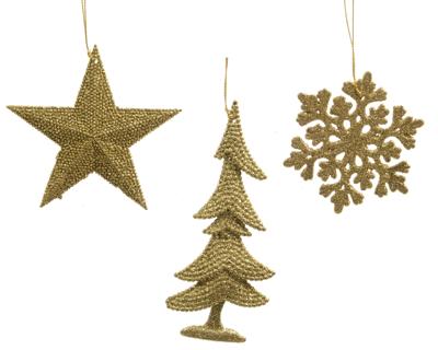 Hanger plastic glitter lichtgoud assorti kerstbal hangdeco kerst Decoris - Decoris Hanger plastic glitter lichtgoud assorti kerstbal hangdeco kerst Decoris - Decoris