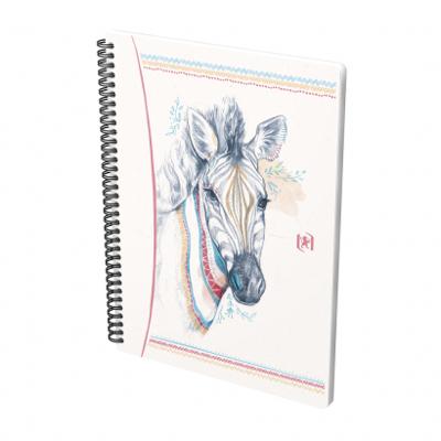 Oxford Boho Spirit spiraalblok, ft A6, 120 bladzijden, geruit 5 mm, geassorteerde kleuren