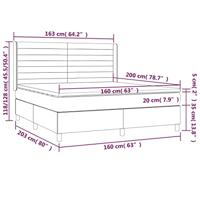 Boxspring met matras en LED fluweel lichtgrijs 160x200 cm - thumbnail
