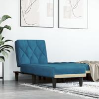 Chaise longue fluweel blauw - thumbnail