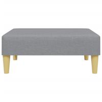Slaapbank 2-zits met kussens en voetenbank stof lichtgrijs - thumbnail