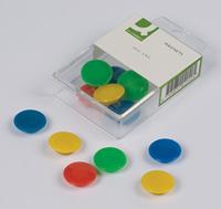 Q-CONNECT magneten, 20 mm, geassorteerde kleuren, doos van 6 stuks - thumbnail