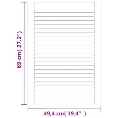 VidaXL Kastdeur met lamellen 69x49,4 cm massief grenenhout VidaXL Kastdeur met lamellen 69x49,4 cm massief grenenhout