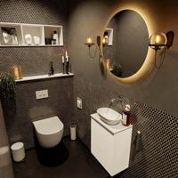 MONDIAZ FOWY toiletmeubel 40cm kleur talc. Waskom positie midden kleur talc | talc. Zonder kraangat - thumbnail