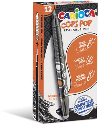 Carioca gelroller Oops Pop, medium, uitwisbaar, doos van 12 stuks, zwart