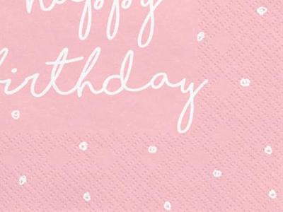 Servetten Happy birthday Queen lichtroze - 20 Stuks