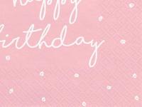 Servetten Happy birthday Queen lichtroze - 20 Stuks - thumbnail