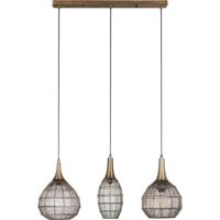 LED Hanglamp - Hangverlichting - Trion Sorana - E27 Fitting - 3-lichts - Rechthoek - Oud Brons - Metaal - thumbnail