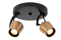 Lucide EMILE - Plafondspot - Ø 20 cm - 2xGU10 - Mat Goud / Messing - thumbnail