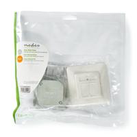 Netwerkwandcontactdoos | Cat 6a | 2x RJ45 female - Vlakke montage | Ivoor - thumbnail