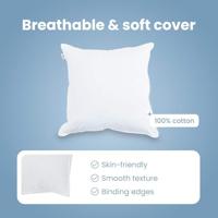 VidaXL Hoofdkussen met kussen 2 pcs wit 65 x 65 cm katoen - thumbnail