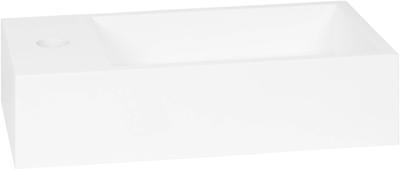 Saqu Deluxe Fonteintje Links 40x22cm Solid Surface Mat Wit