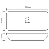Wastafel rechthoekig 71x38 cm keramiek mat donkergrijs - thumbnail