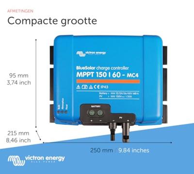 Victron Energy MPPT 150/60MC4 Laadregelaar voor zonne-energie MPPT 12 V, 24 V, 48 V 60 A Victron Energy MPPT 150/60MC4 Laadregelaar voor zonne-energie MPPT 12 V, 24 V, 48 V 60 A
