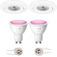 Pragmi Uranio Pro - Inbouw Rond - Mat Wit - Kantelbaar - Ø82mm - Philips Hue - LED Spot Set GU10 - White and Color Ambiance - Bluetooth - thumbnail