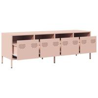 Tv-meubel 135x39x43,5 cm koudgewalst staal roze - thumbnail