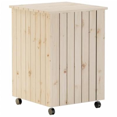 Wasmand met wielen RANA 45x45x64 cm massief grenenhout