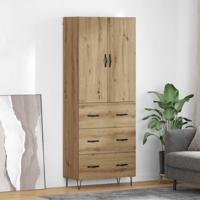 Hoge kast met lade 2 pcs Artisan Eiken Geëngineerd hout en glas - thumbnail