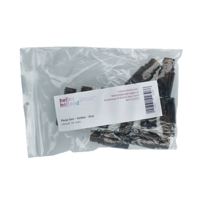 Flesje glas 5ml amber 10 Stuks