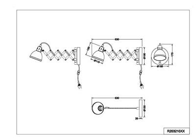 Trio SchaarlampScissor betongrijs met chroom - R20321078