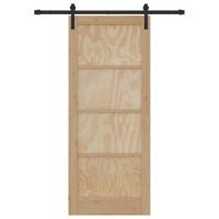 Schuifdeur met beslag 83x202 cm massief grenenhout - thumbnail