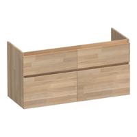 Brauer Delight - Onderkast - 120 cm - met 4 Softclose Lades Greeploos en 2 Sifon Uitsparingen - Vingerlas Eiken Grijs - thumbnail