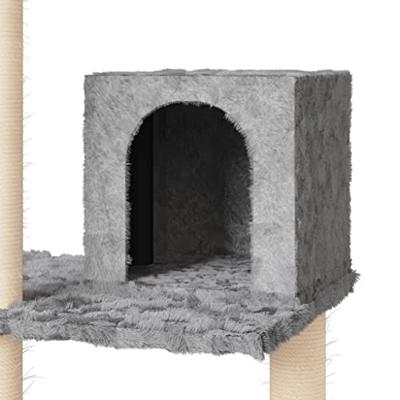 VidaXL Kattenmeubel met sisal krabpalen 119 cm lichtgrijs