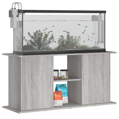 Aquariumstandaard 121x41x58 cm bewerkt hout grijs sonoma eiken - thumbnail