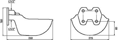 Drinkbak + staaf geemailleerd Drinkbak + staaf geemailleerd