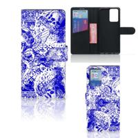 Telefoonhoesje met Naam Xiaomi Redmi Note 10 Pro Angel Skull Blauw - thumbnail