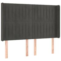 Hoofdbord LED 147x16x118/128 cm fluweel donkergrijs - thumbnail